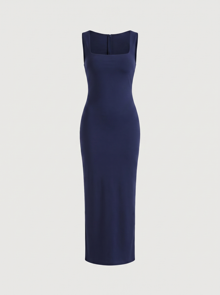 Daniela Trägerloses Maxikleid mit Karree-Ausschnitt