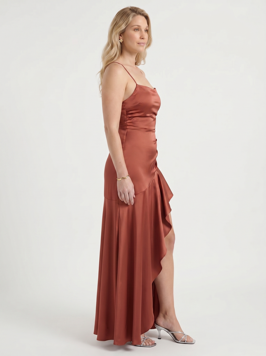 Serenity Maxikleid mit Volant und Beinschlitz