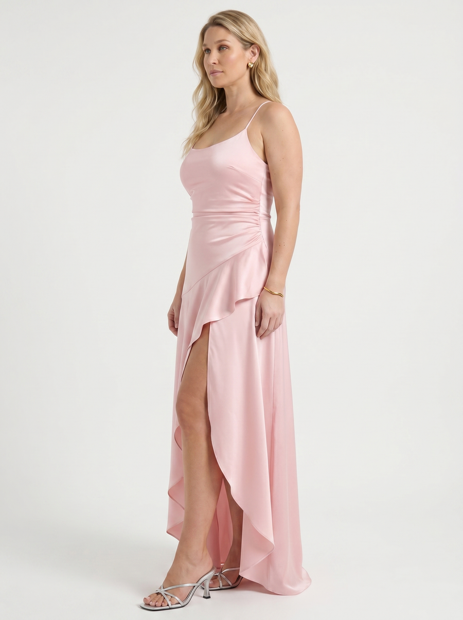 Serenity Maxikleid mit Volant und Beinschlitz