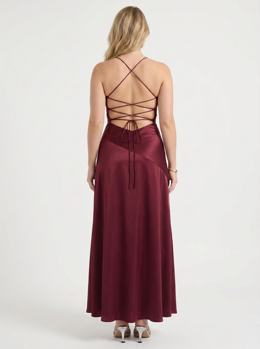Serenity Maxikleid mit Volant und Beinschlitz