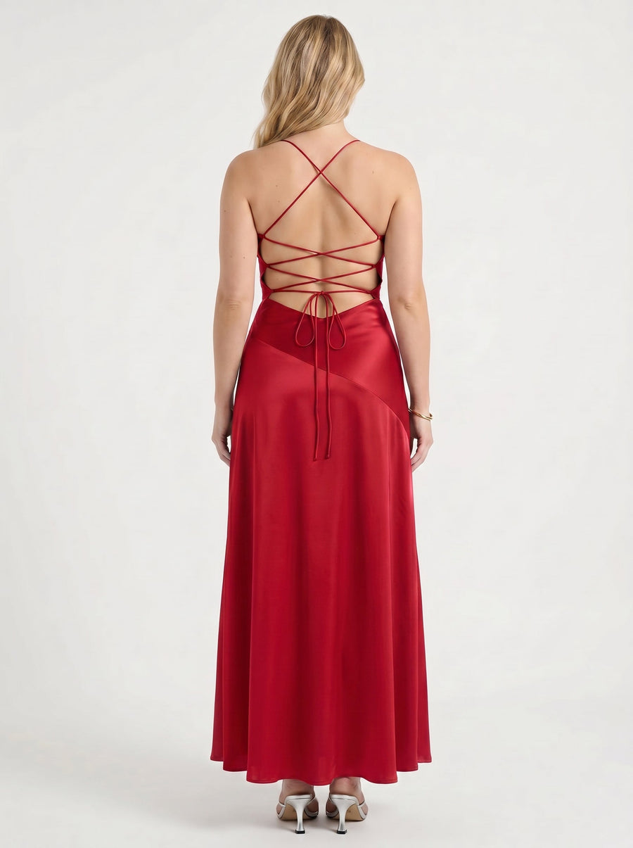 Serenity Maxikleid mit Volant und Beinschlitz