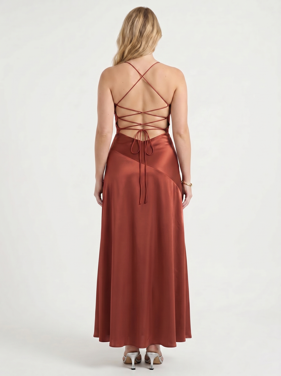 Serenity Maxikleid mit Volant und Beinschlitz