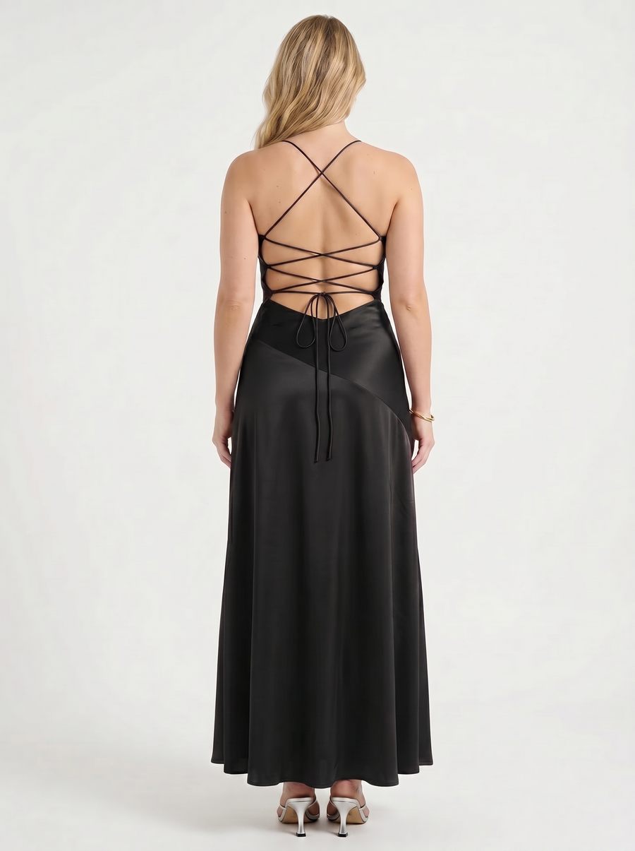 Serenity Maxikleid mit Volant und Beinschlitz