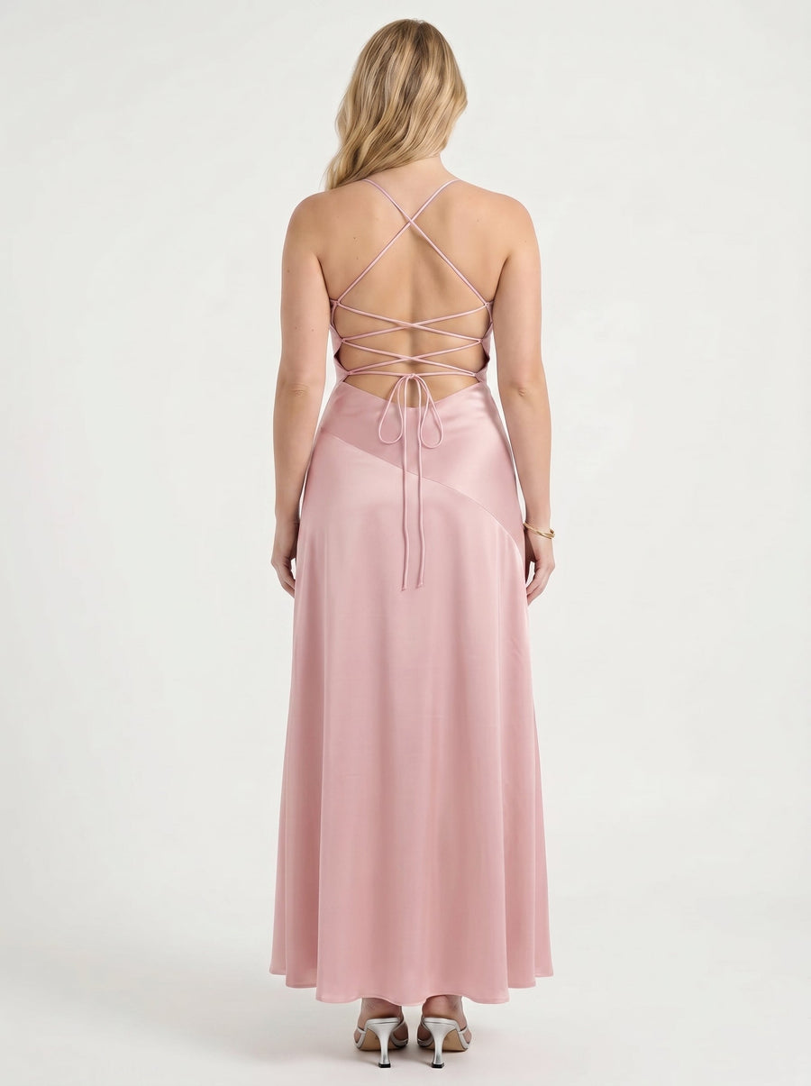 Serenity Maxikleid mit Volant und Beinschlitz