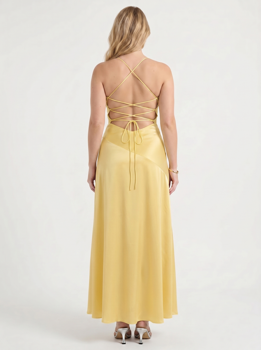 Serenity Maxikleid mit Volant und Beinschlitz