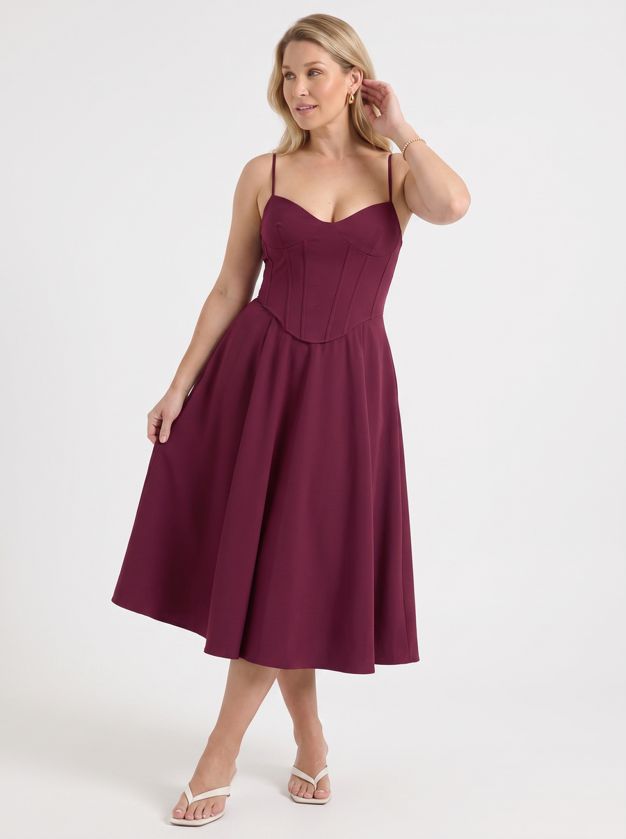 Primrose Midikleid mit Korsett-inspiriertem Oberteil