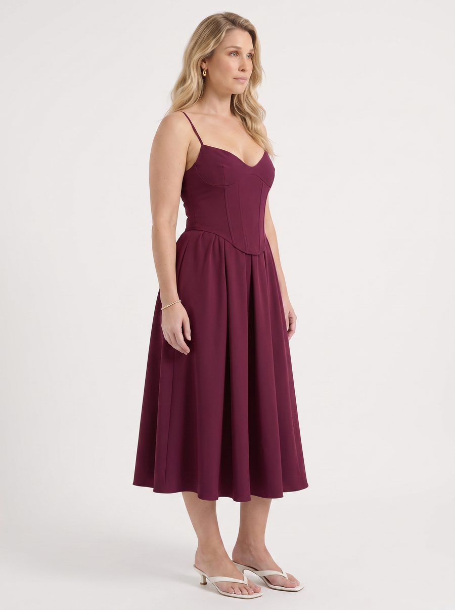 Primrose Midikleid mit Korsett-inspiriertem Oberteil