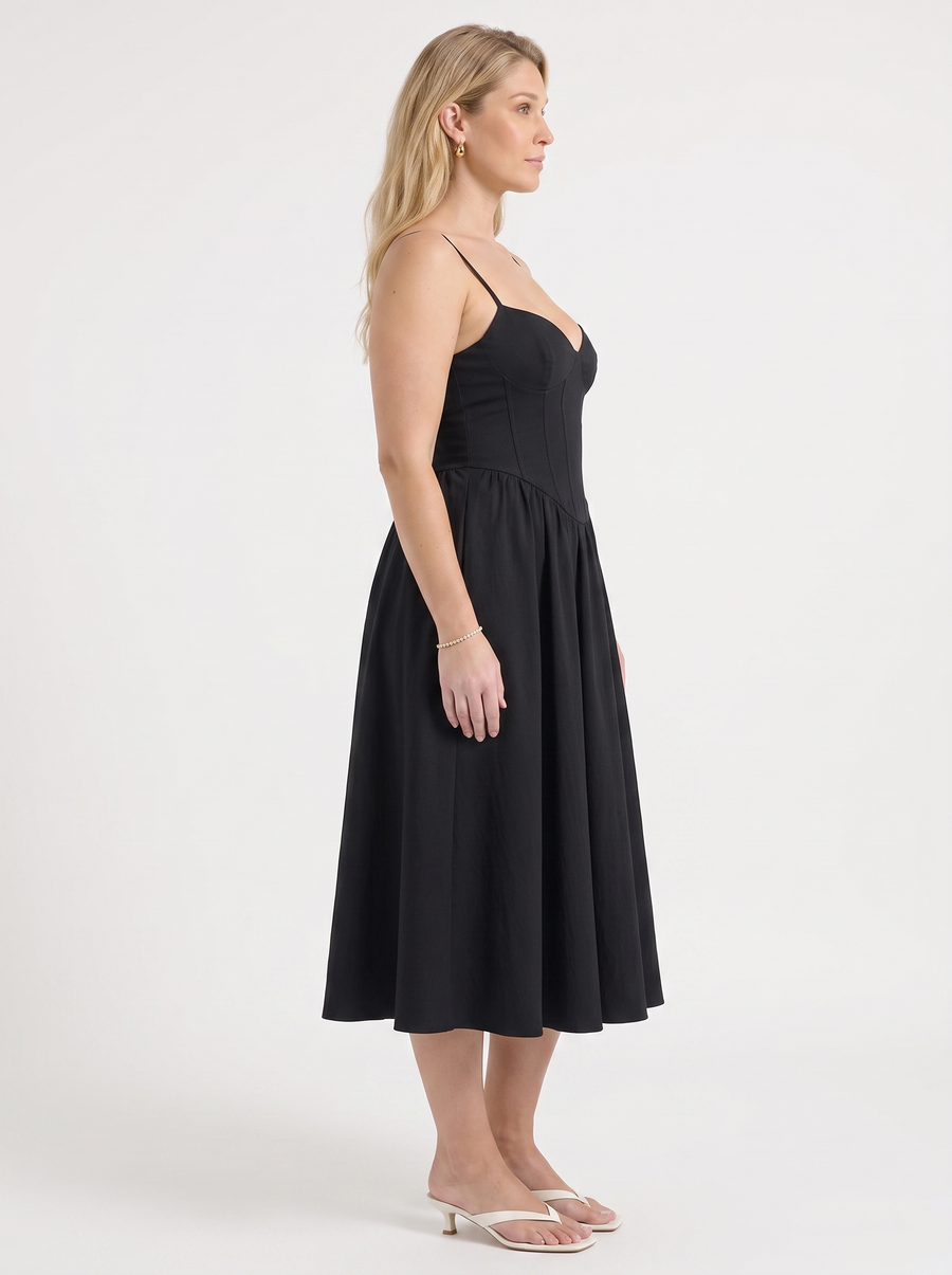 Primrose Midikleid mit Korsett-inspiriertem Oberteil