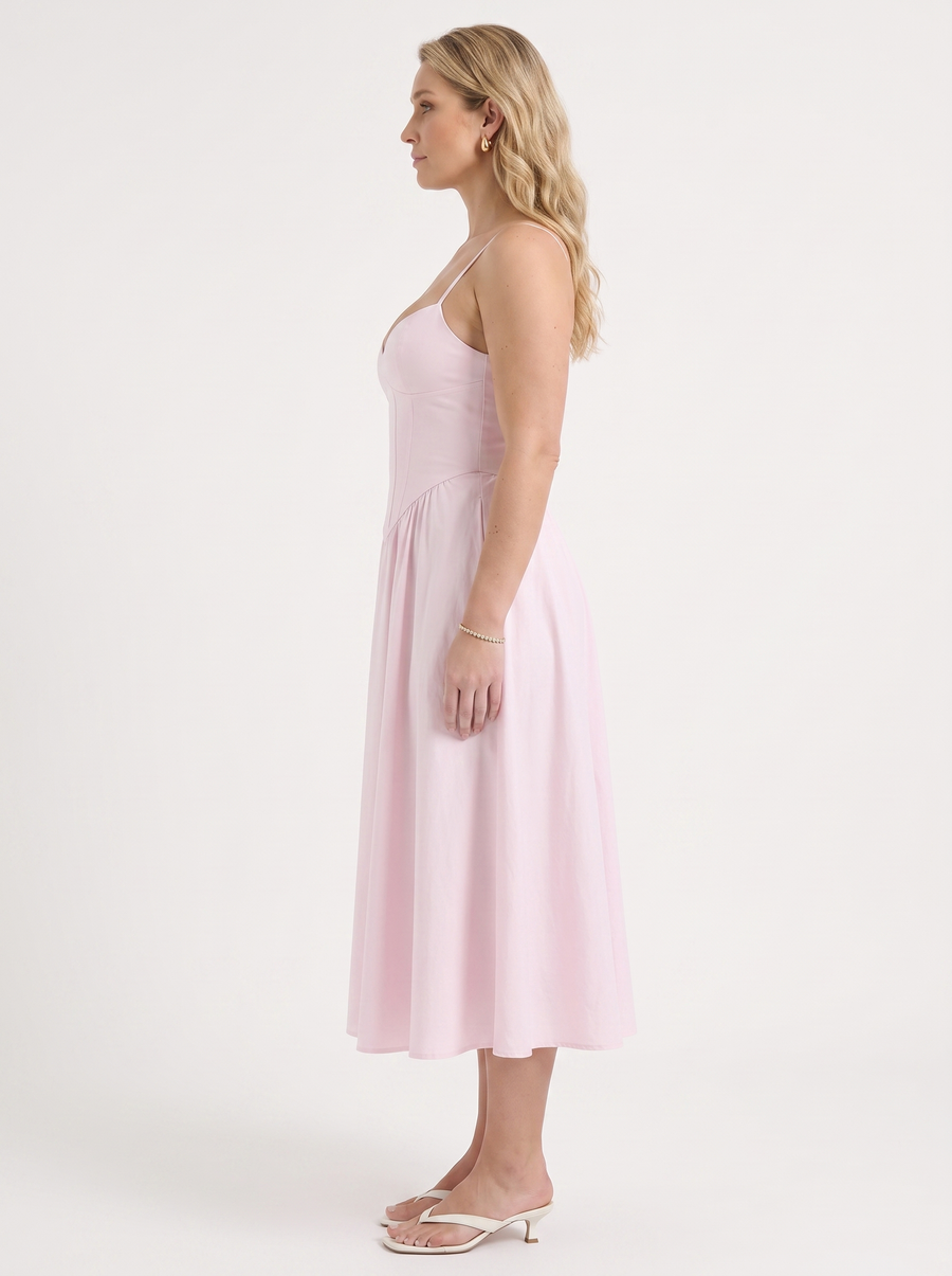 Primrose Midikleid mit Korsett-inspiriertem Oberteil