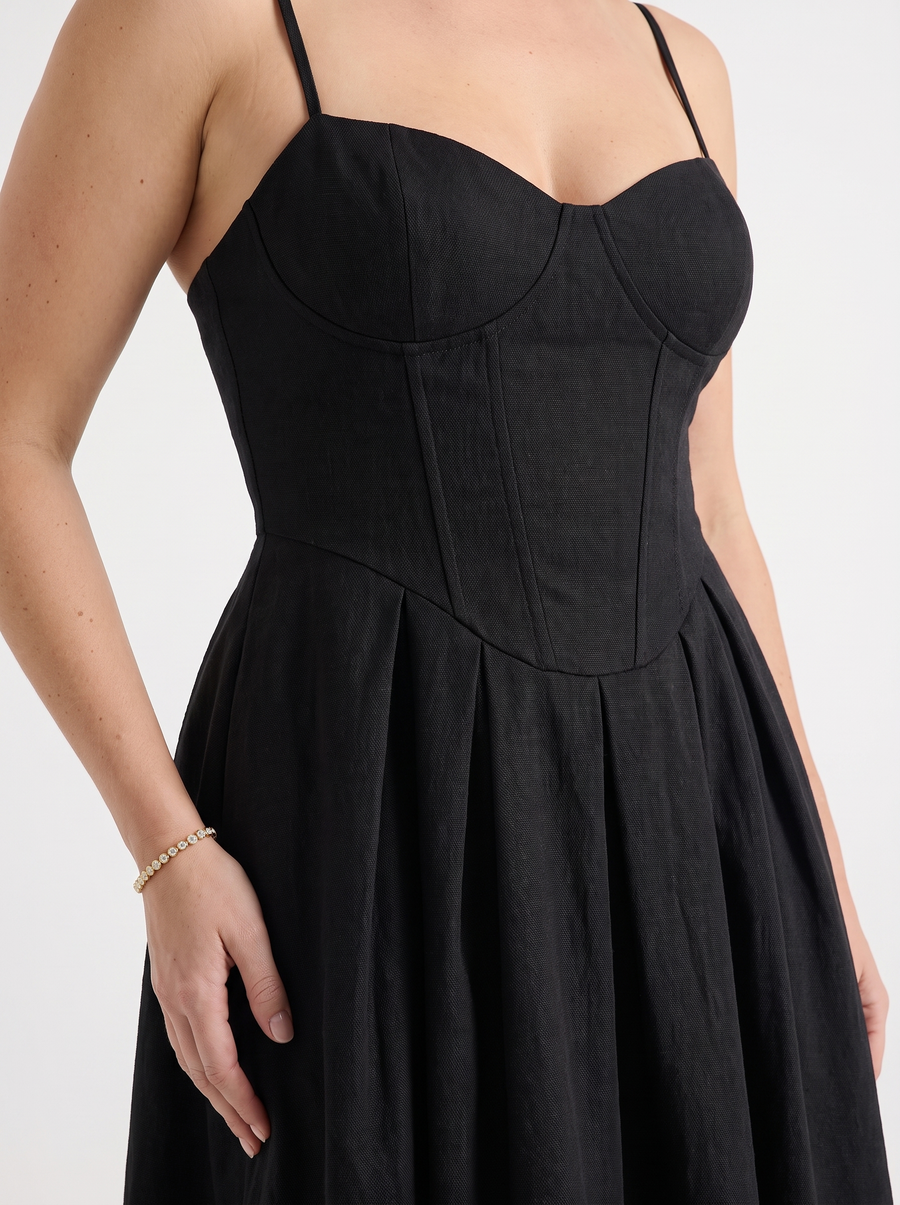 Primrose Midikleid mit Korsett-inspiriertem Oberteil
