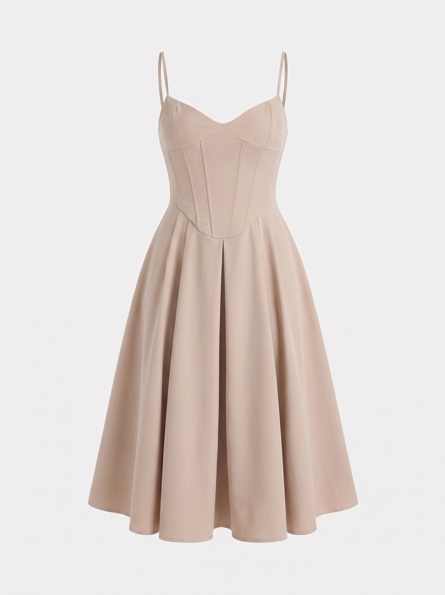 Primrose Midikleid mit Korsett-inspiriertem Oberteil