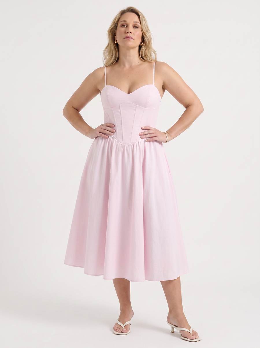 Primrose Midikleid mit Korsett-inspiriertem Oberteil