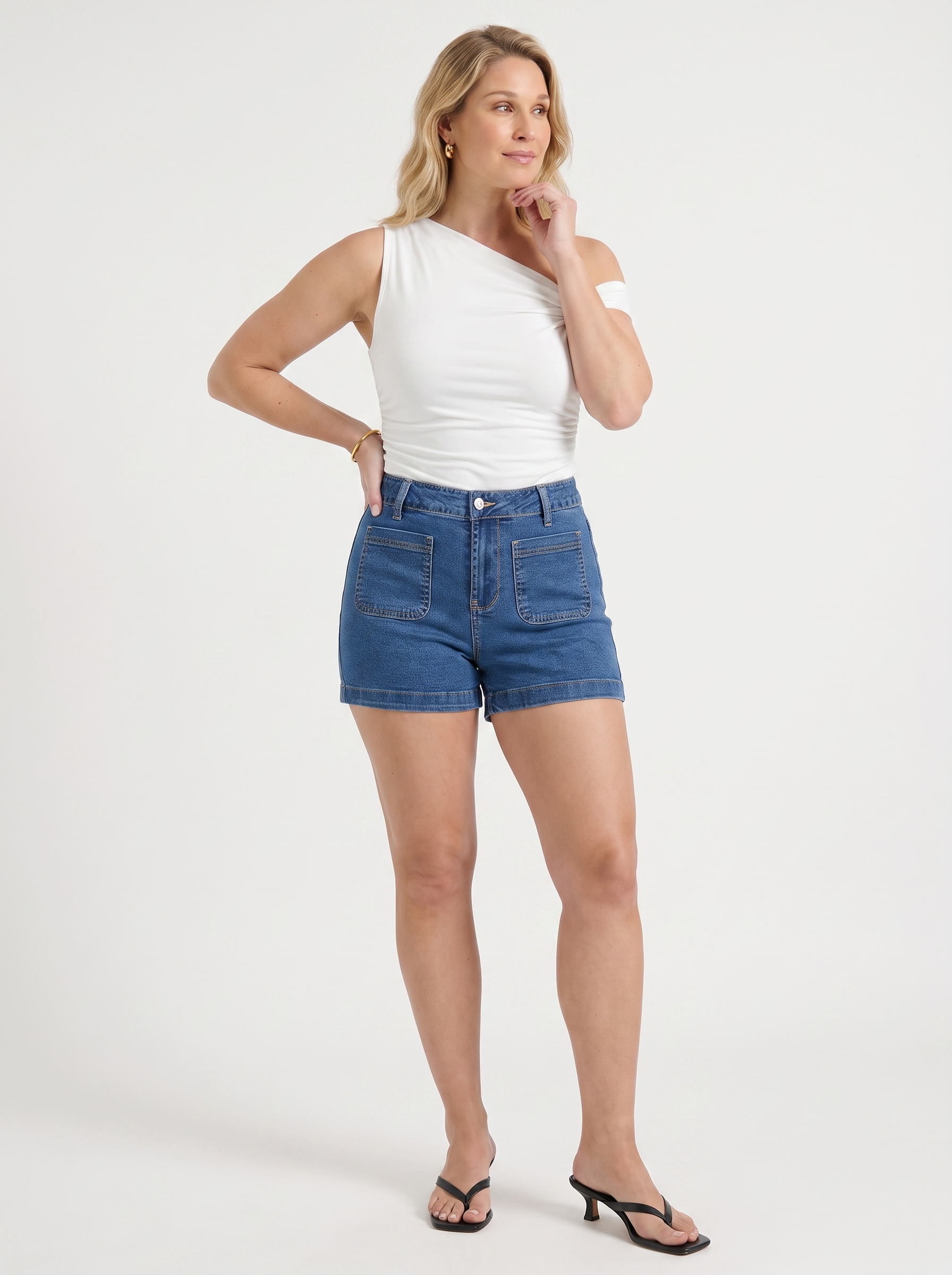 Nova Jeansshorts mit Umschlag