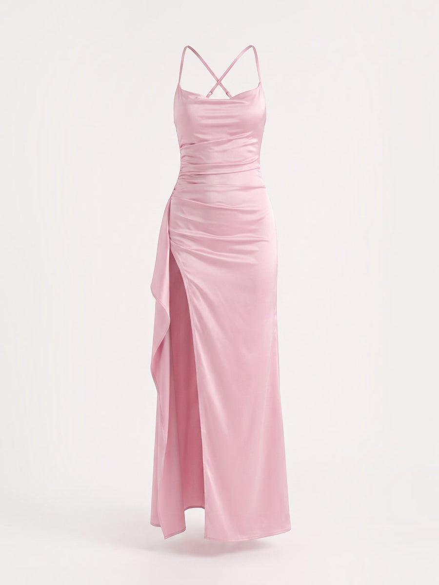 Rhiannon Seidiges Maxi-Slipkleid