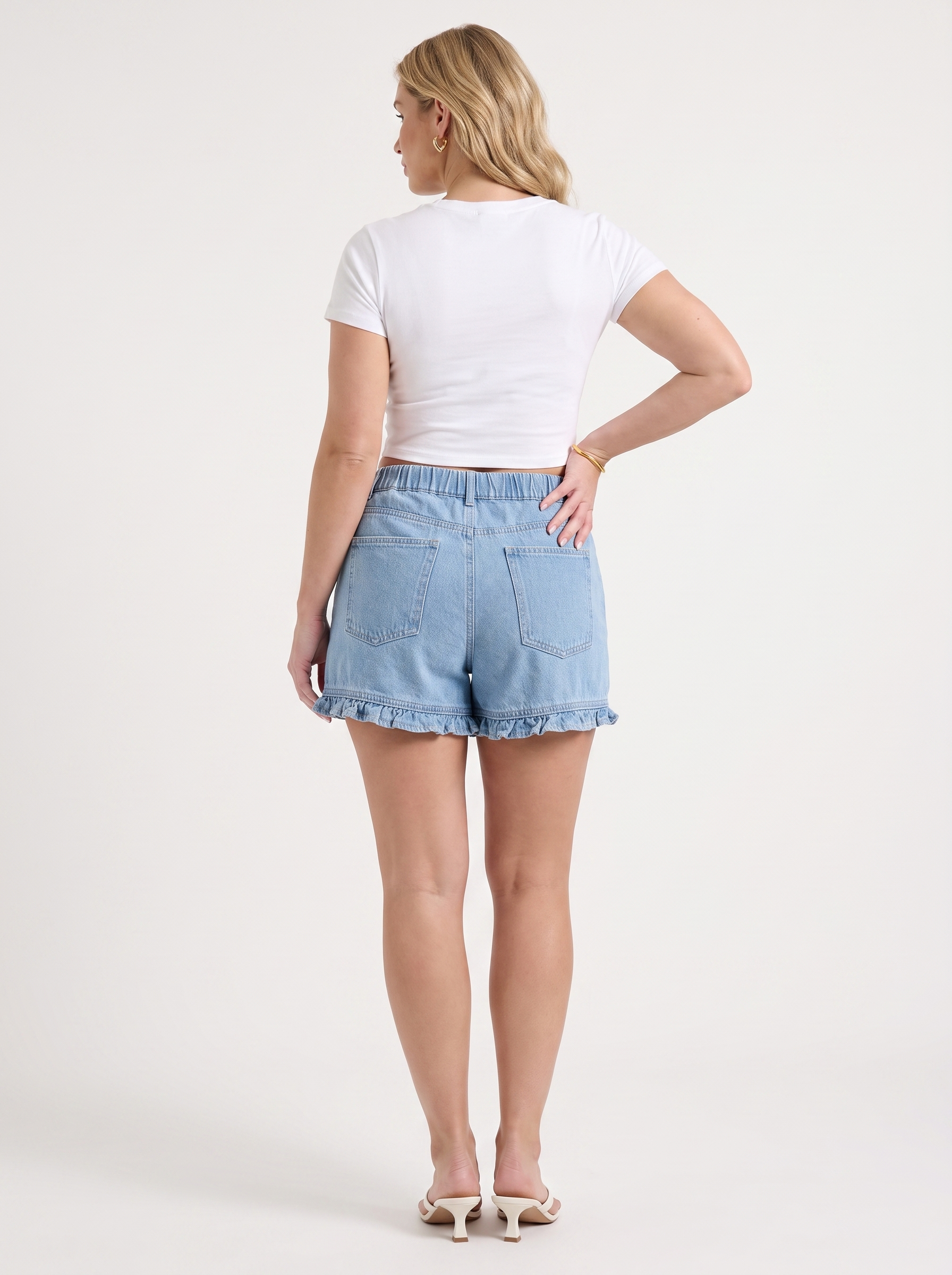Kaia Jeansshorts mit Rüschensaum