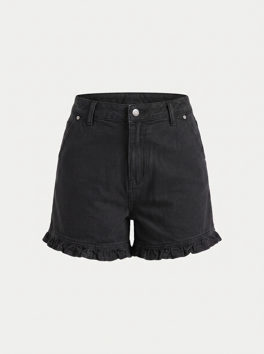 Kaia Jeansshorts mit Rüschensaum