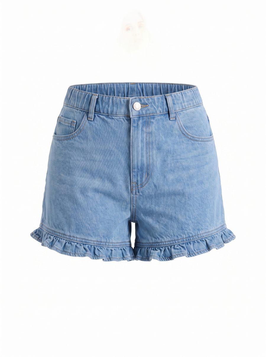 Kaia Jeansshorts mit Rüschensaum