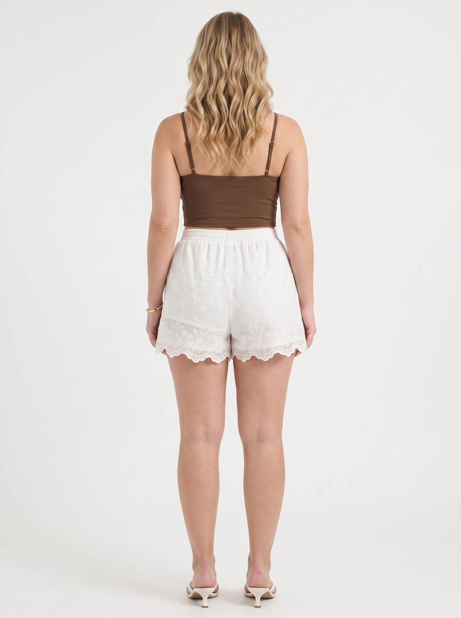 Kelsey Shorts mit Spitzensaum