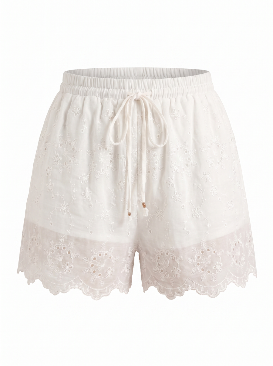 Kelsey Shorts mit Spitzensaum