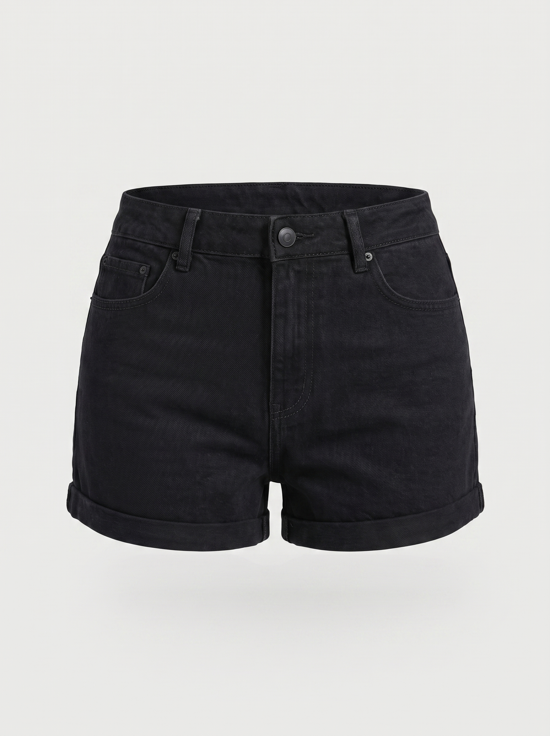 Giselle High-Waist-Jeansshorts mit Umschlagsaum