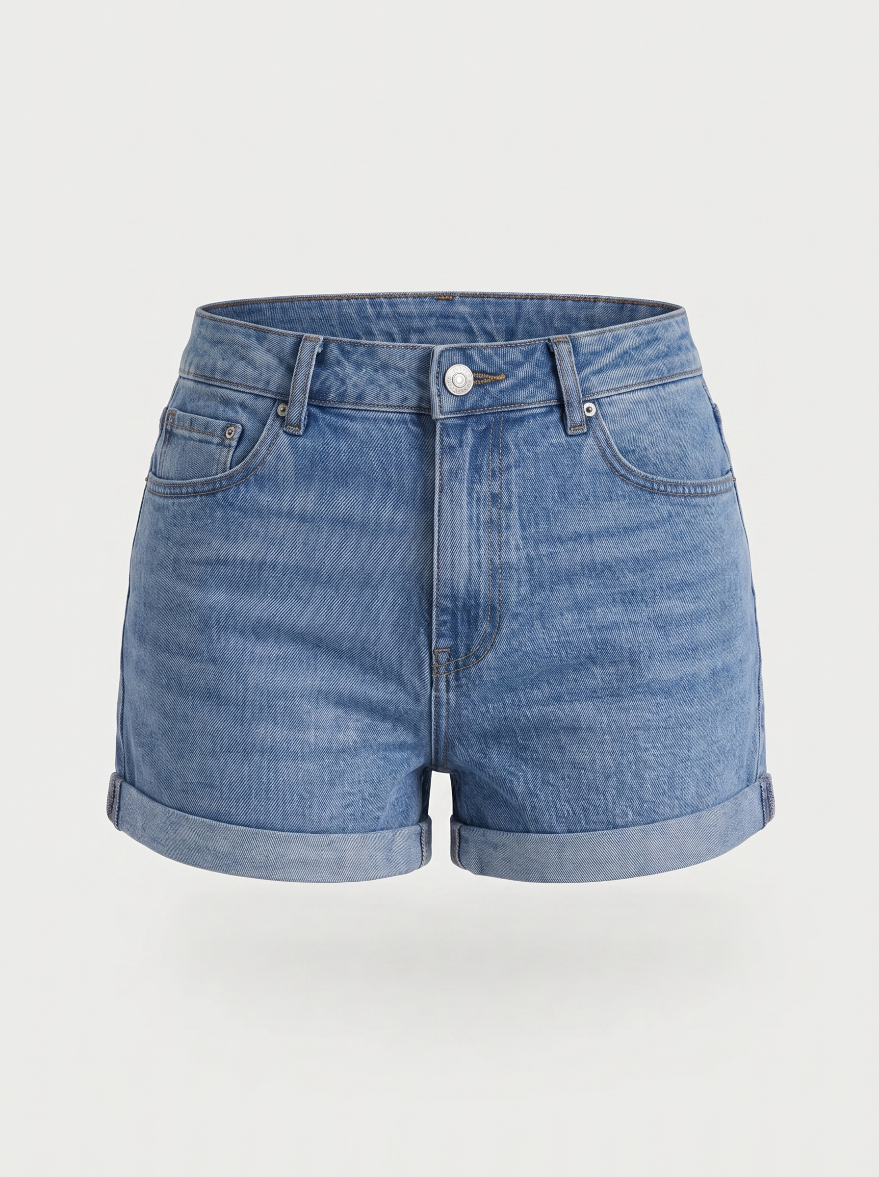 Giselle High-Waist-Jeansshorts mit Umschlagsaum
