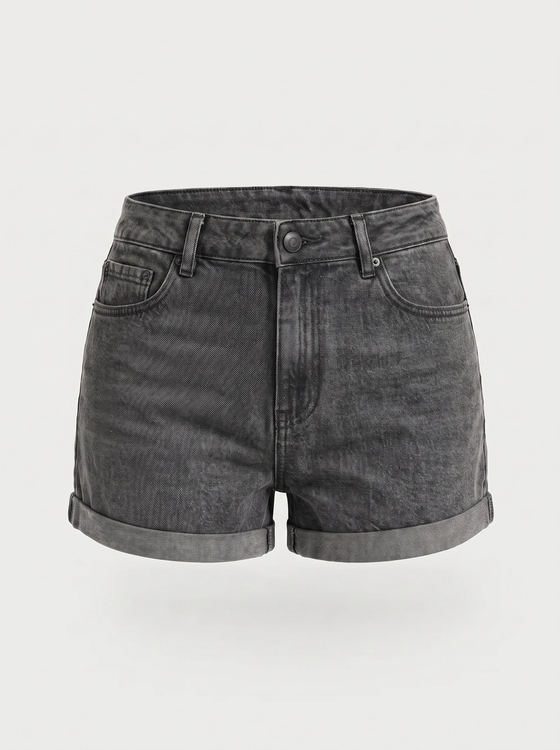 Giselle High-Waist-Jeansshorts mit Umschlagsaum