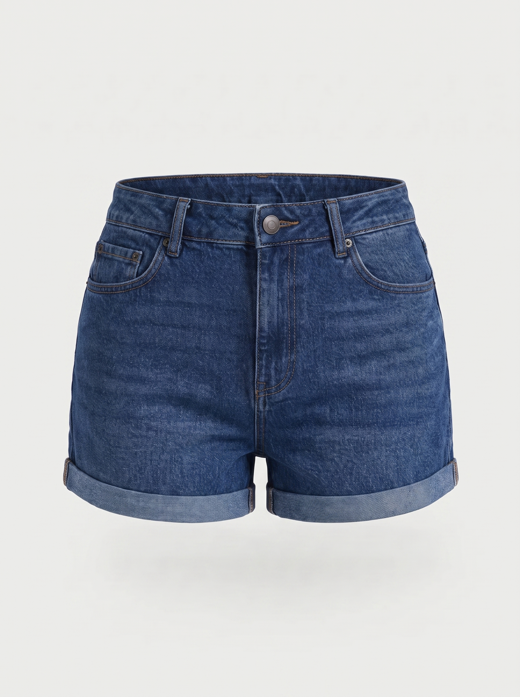 Giselle High-Waist-Jeansshorts mit Umschlagsaum