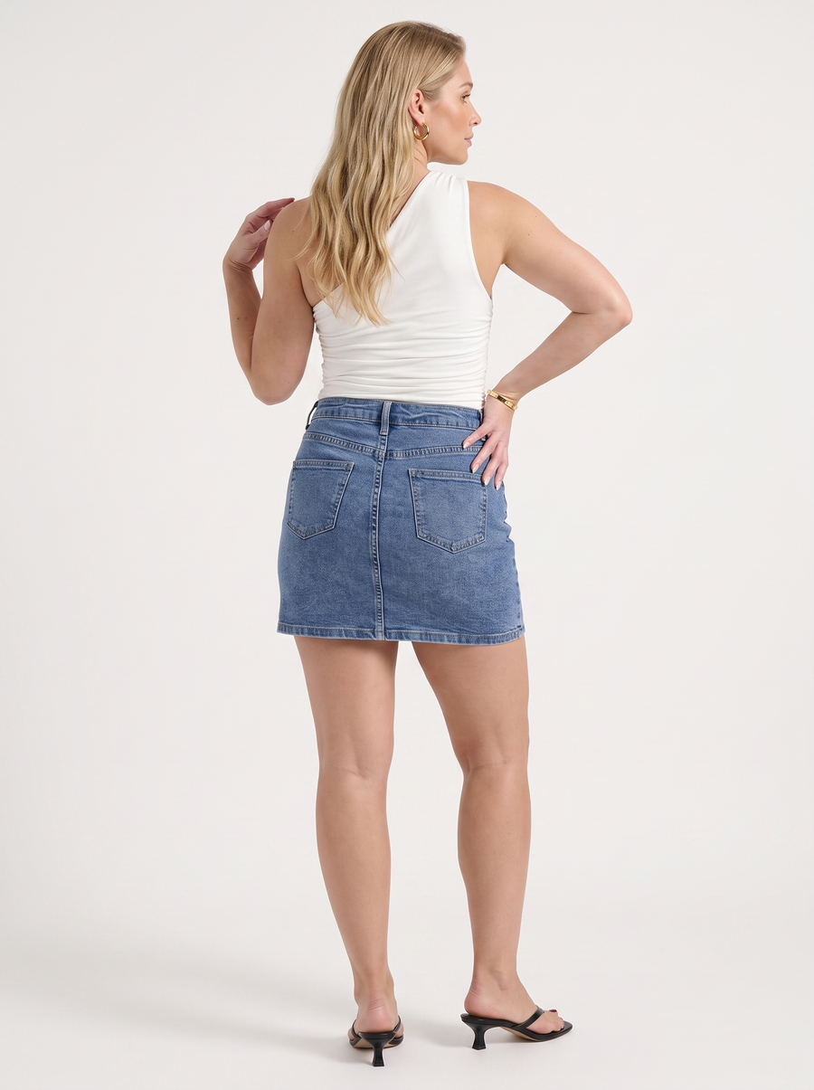 Billie Jeans-Minirock mit Schlitz