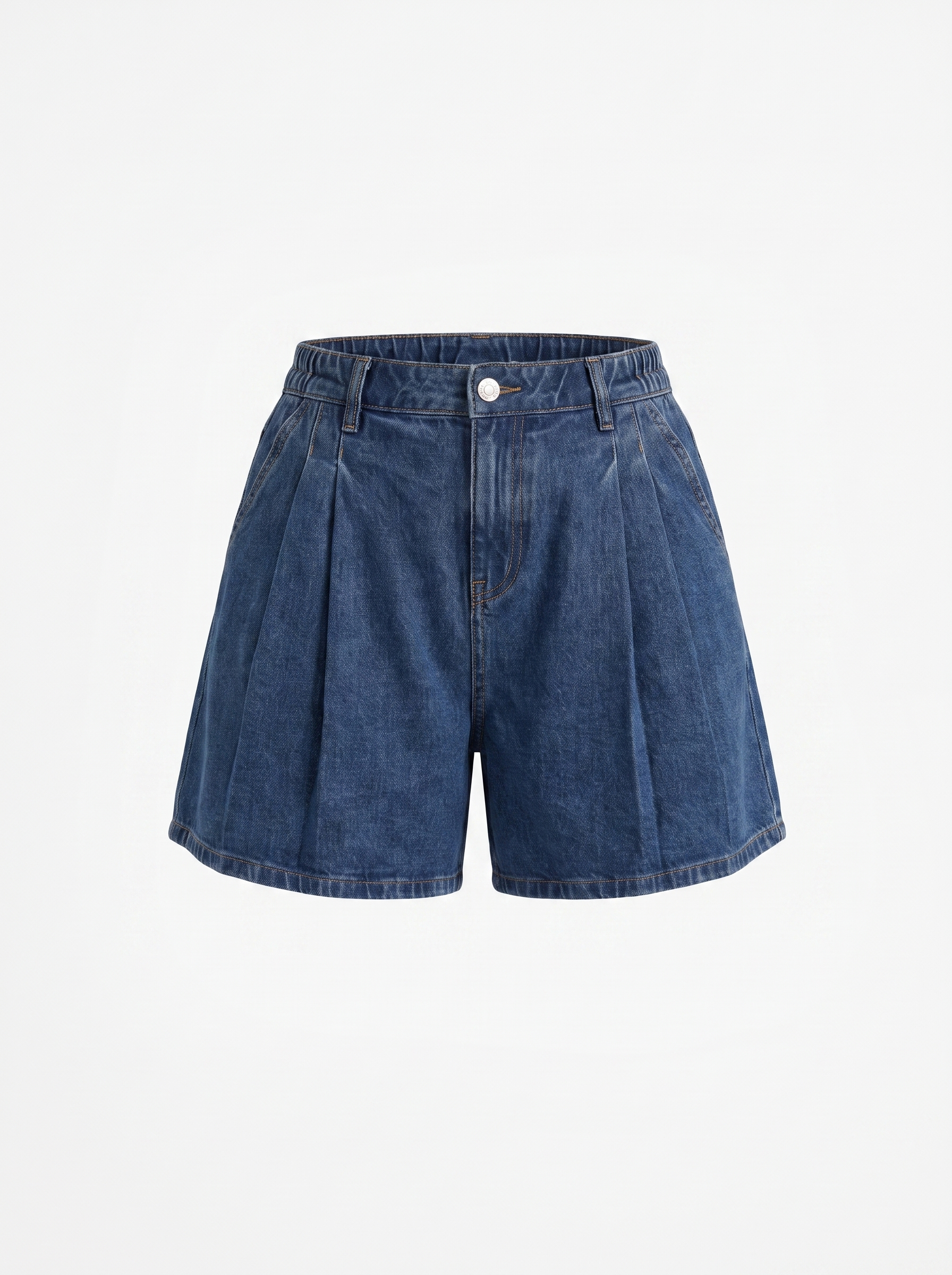 Leila Jeansshorts mit Bundfalten