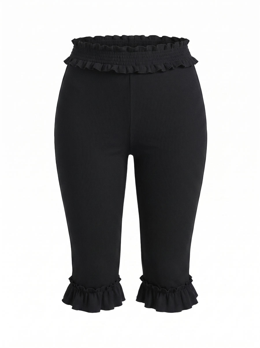 Mishella Caprihose mit Rüschensaum