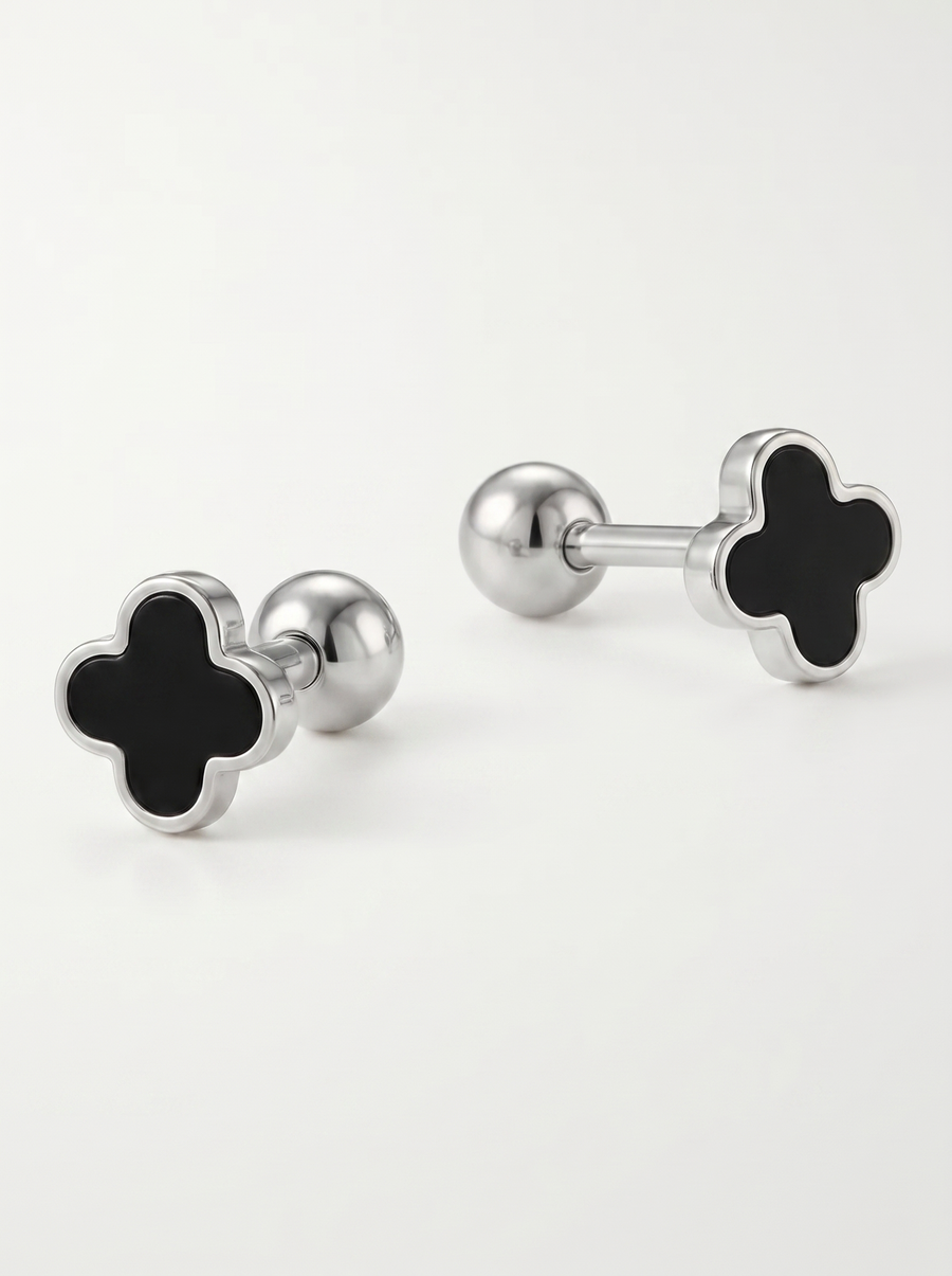 Aurelie Kleeblatt-Ohrstecker mit Schraubverschluss