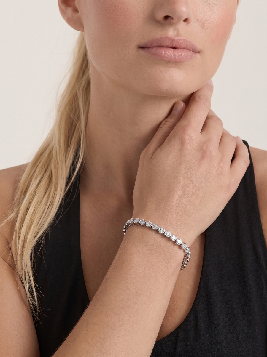 Ines Tennisarmband mit gefassten Steinen