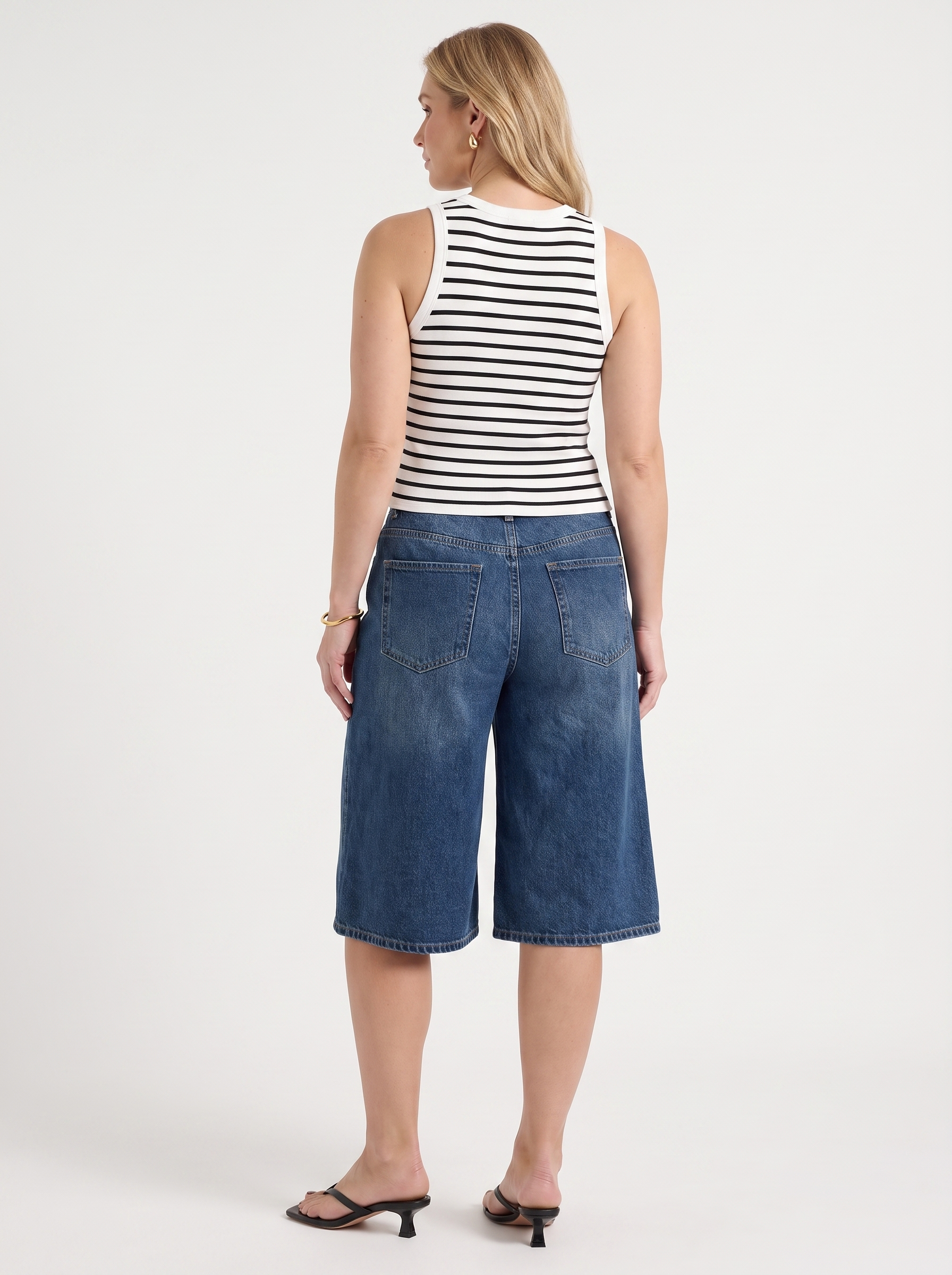 Carlota Jeans-Bermudashorts mit Nietendetail