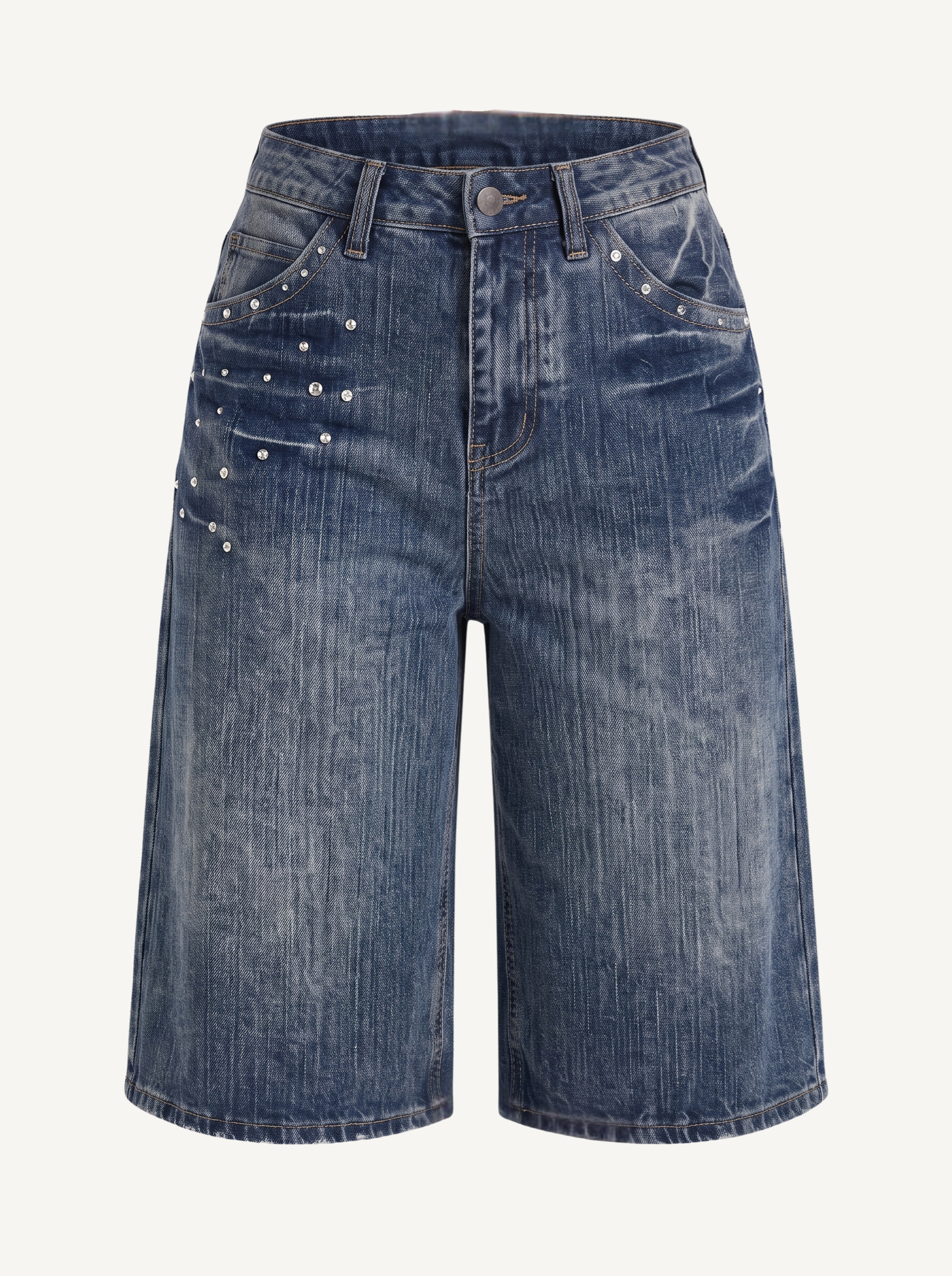 Carlota Jeans-Bermudashorts mit Nietendetail