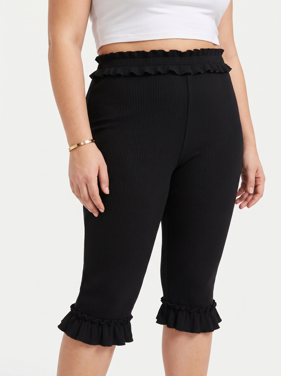 Mishella Caprihose mit Rüschensaum