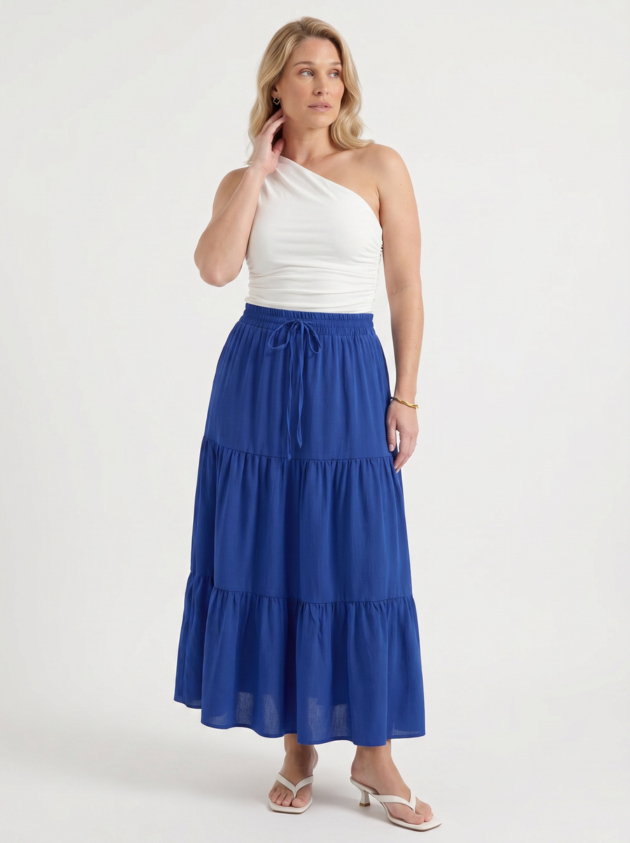Agnes Maxirock im Stufen-Look