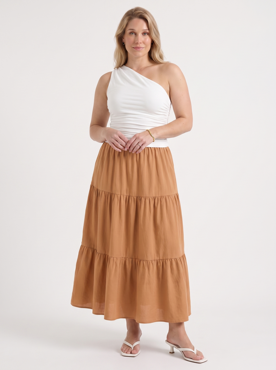 Agnes Maxirock im Stufen-Look