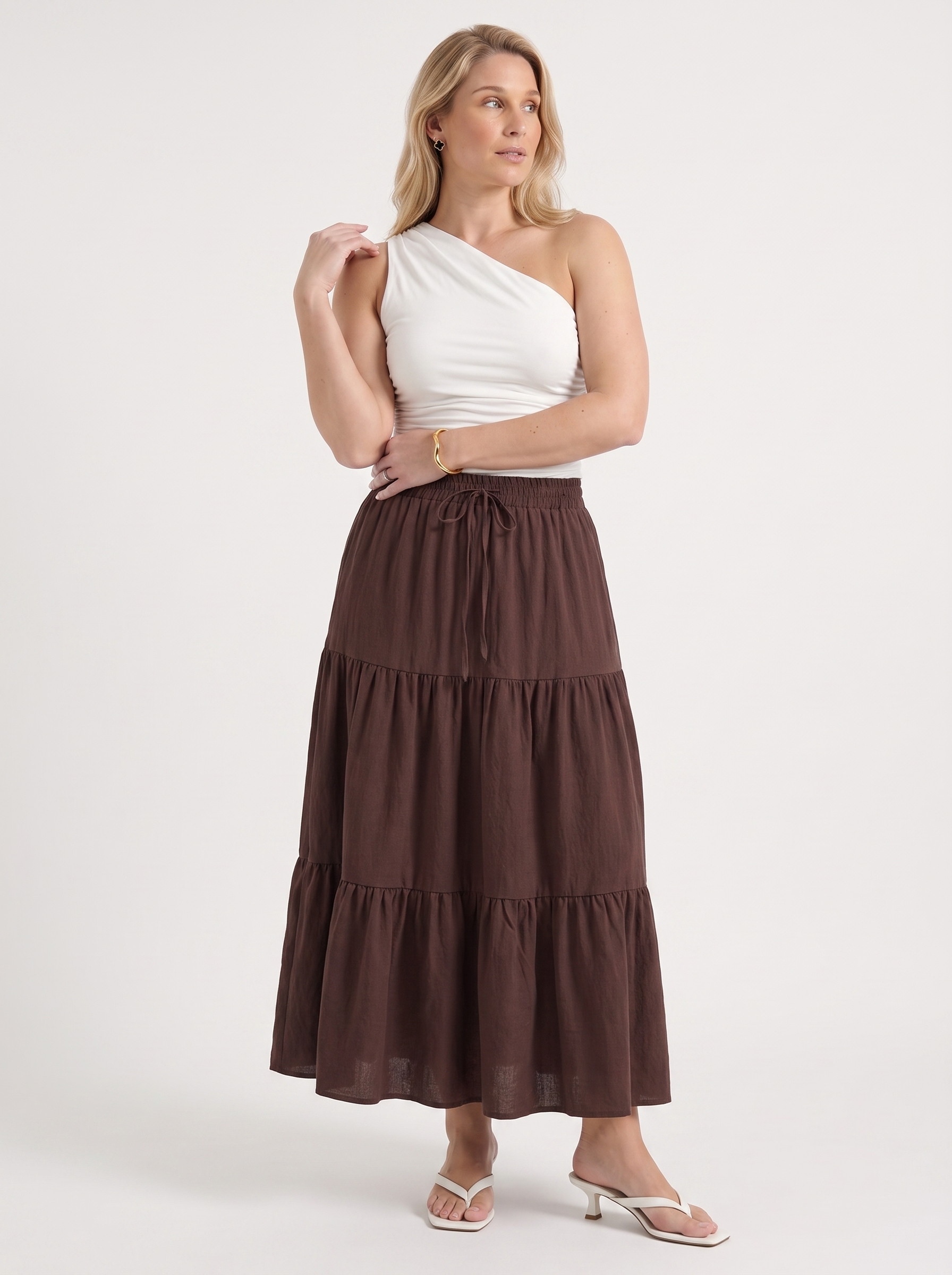 Agnes Maxirock im Stufen-Look