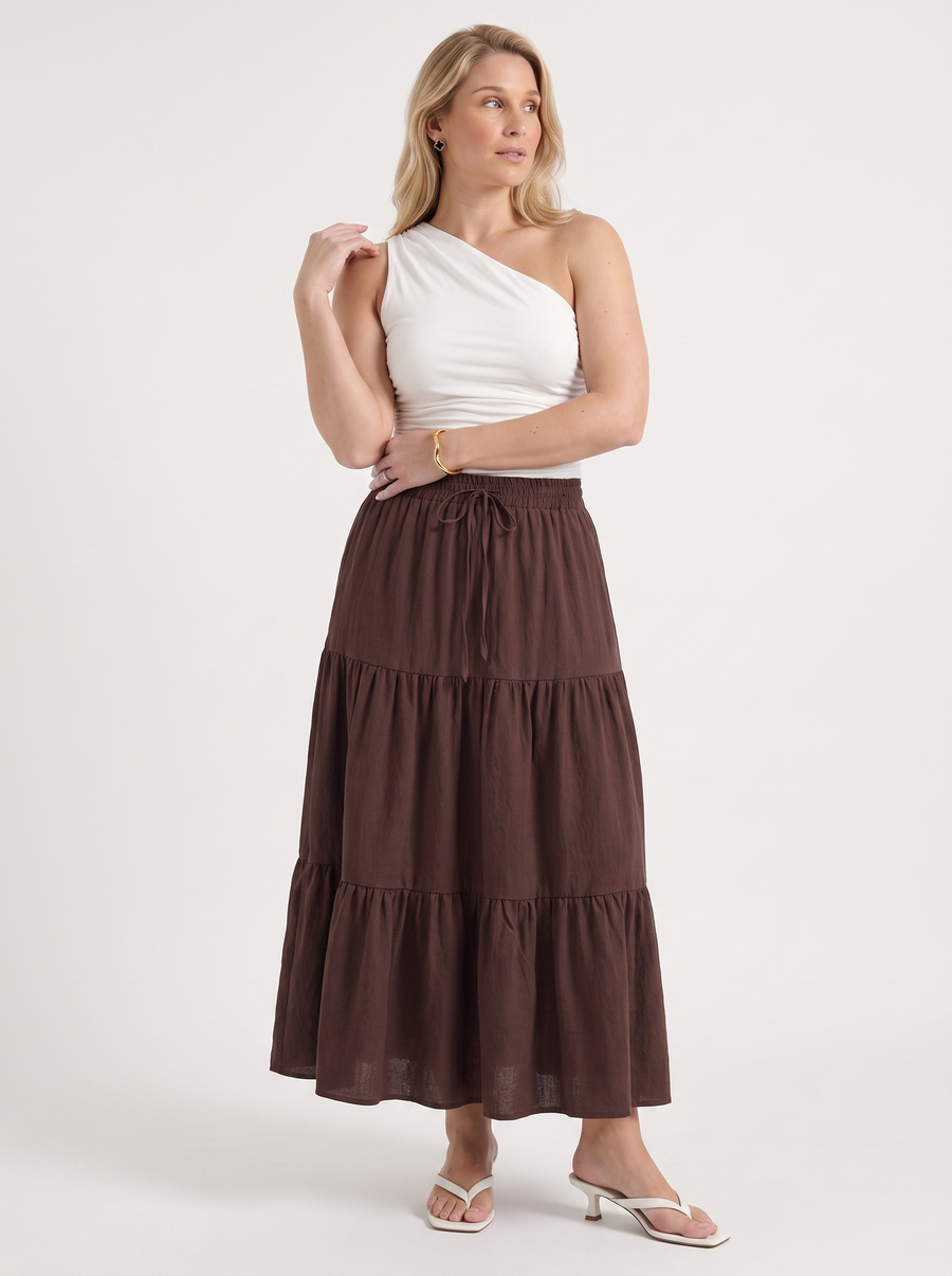 Agnes Maxirock im Stufen-Look