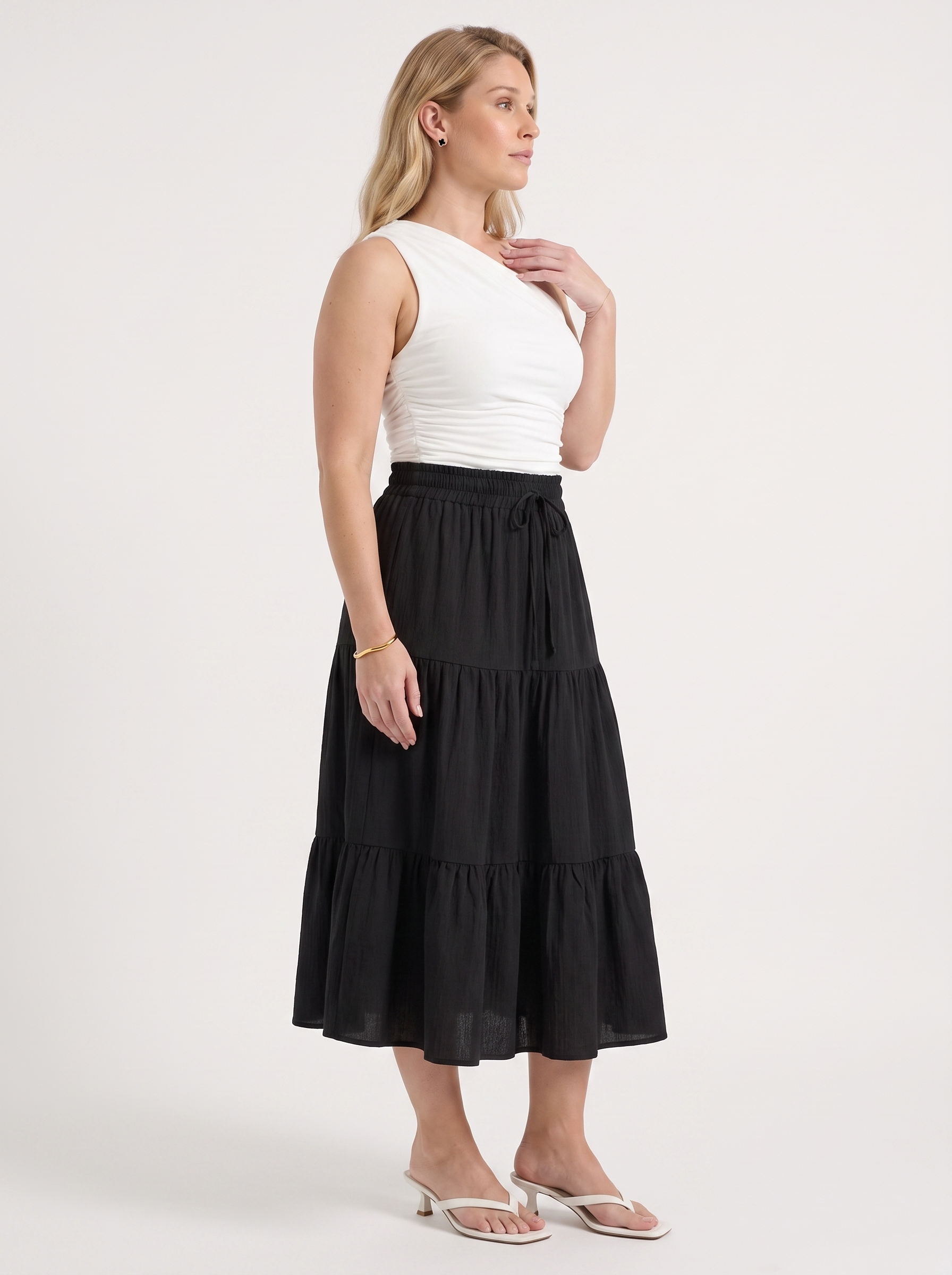 Agnes Maxirock im Stufen-Look