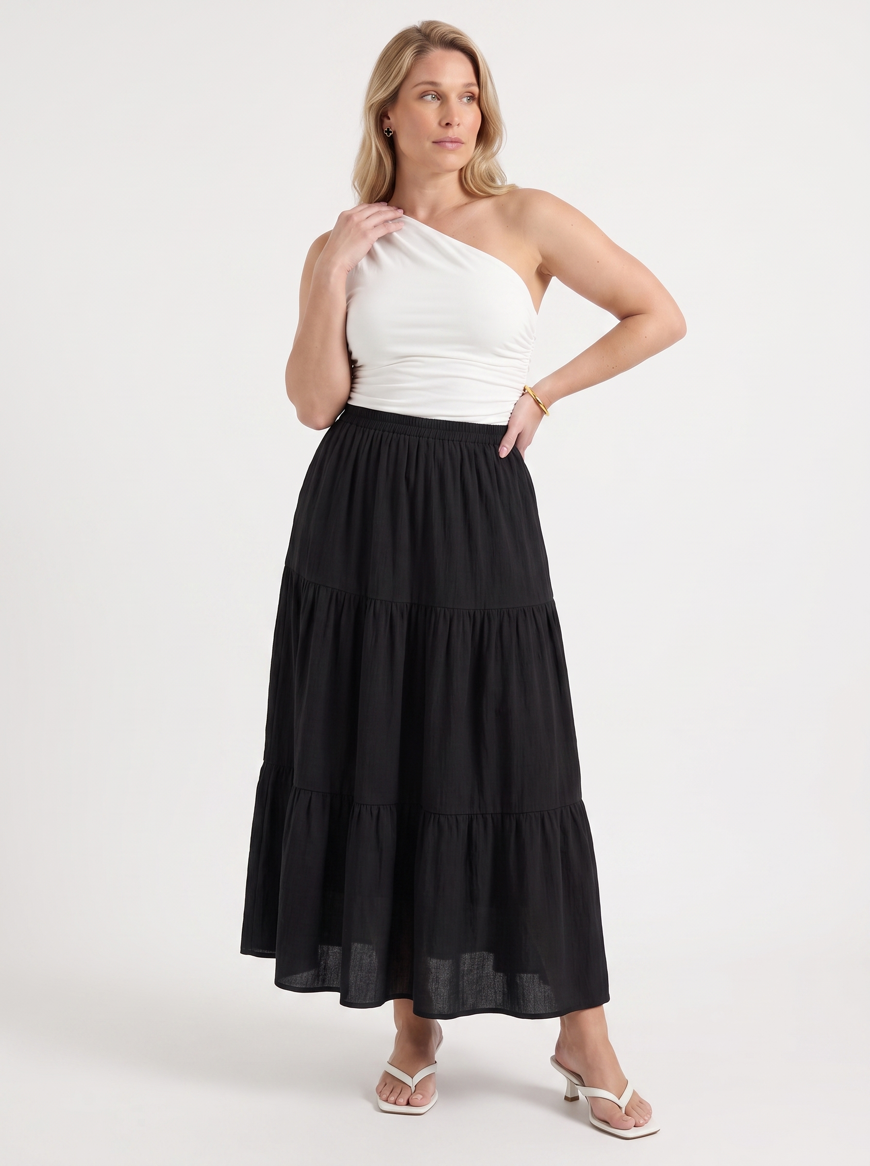 Agnes Maxirock im Stufen-Look