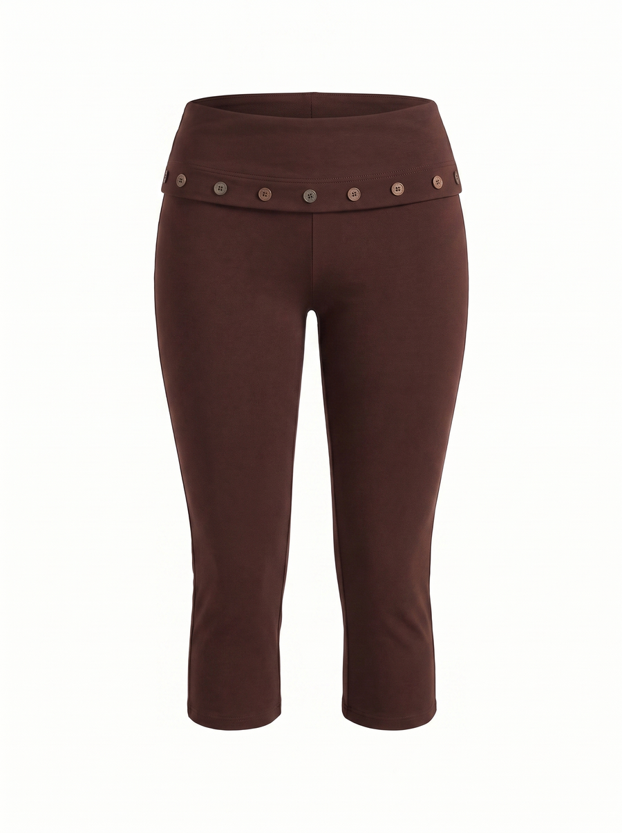 Chrissy Caprihose mit Knopfdetail