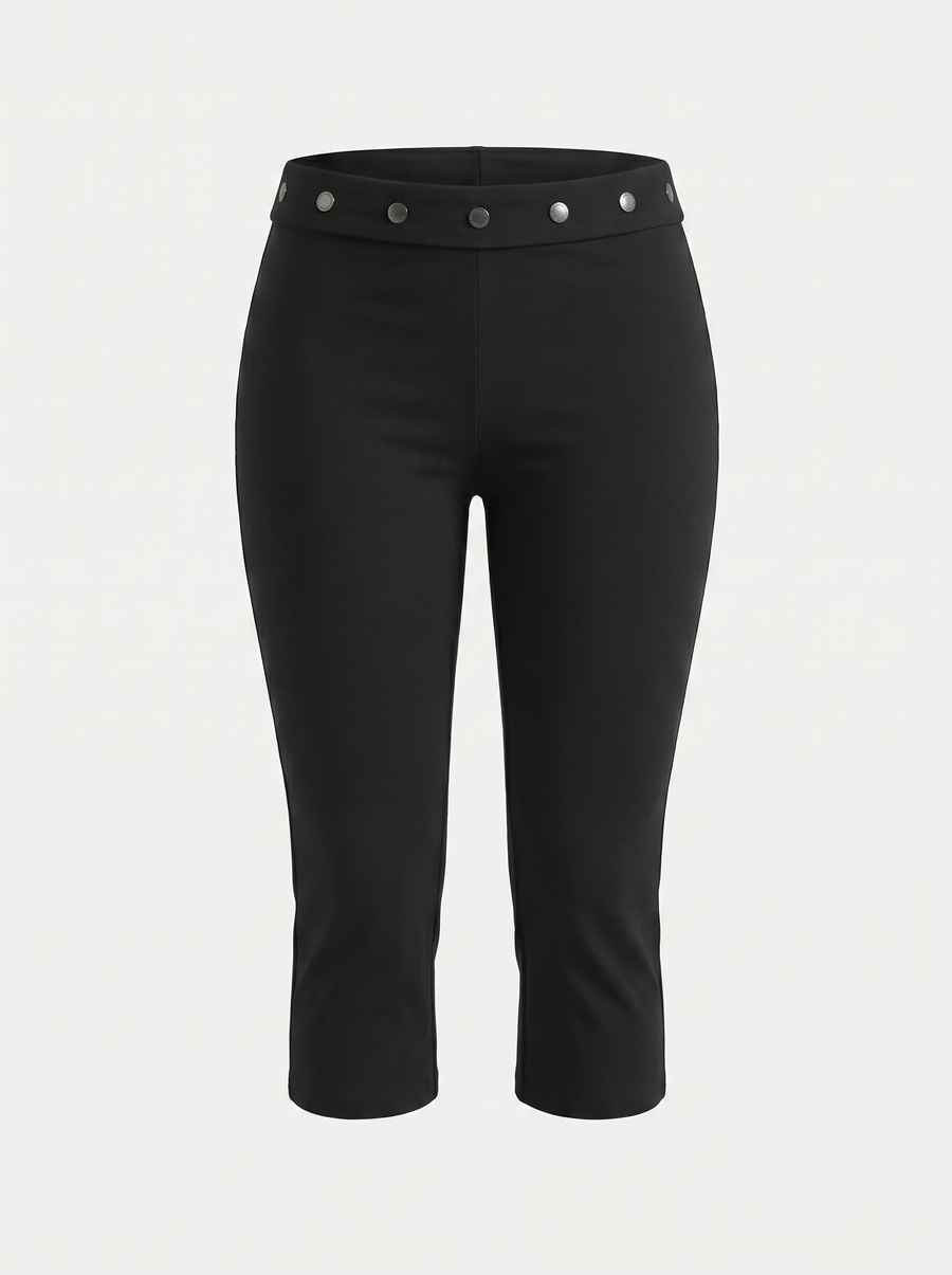 Chrissy Caprihose mit Knopfdetail