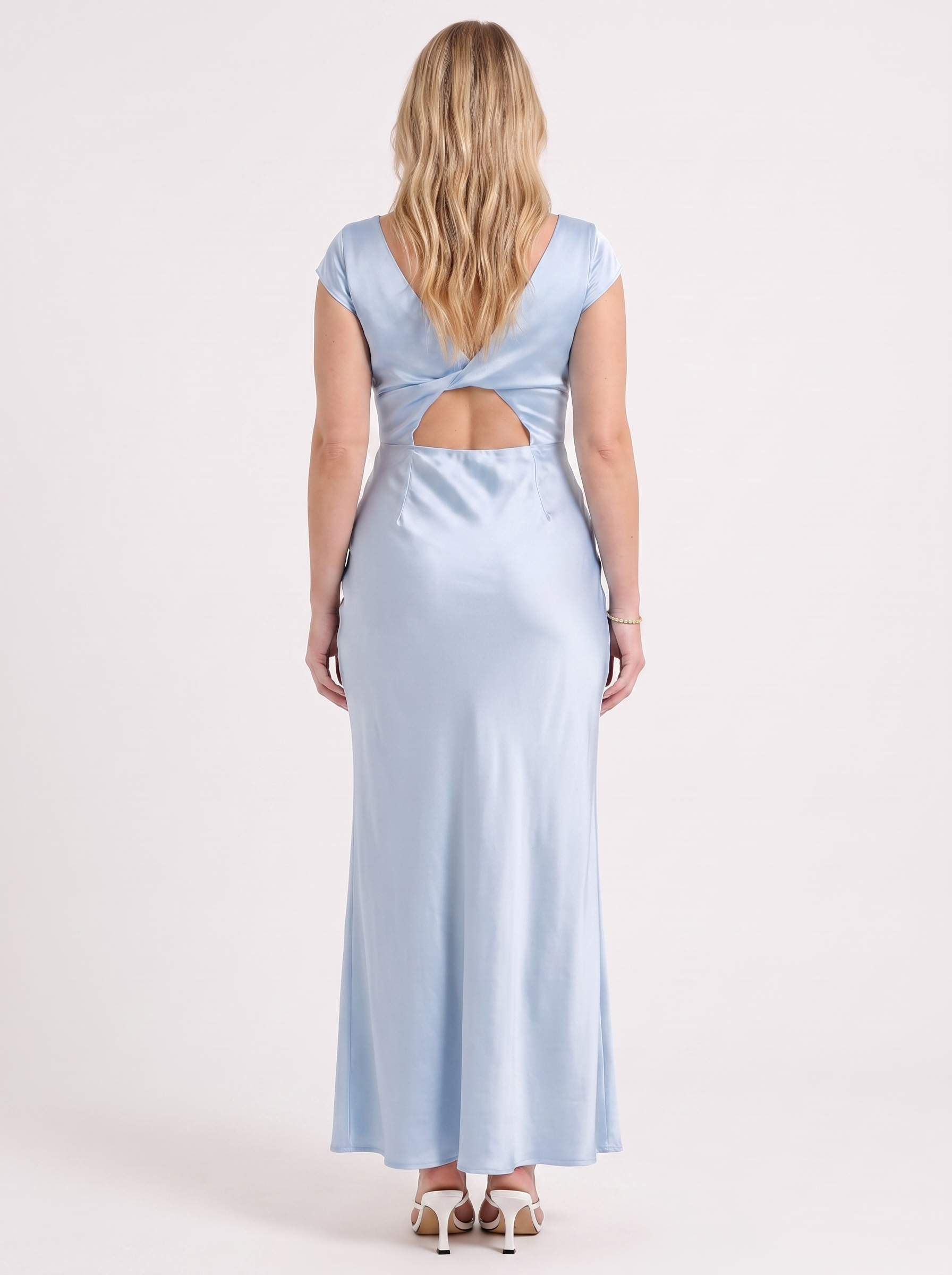 Tessa Maxikleid in Satinoptik mit V-Ausschnitt