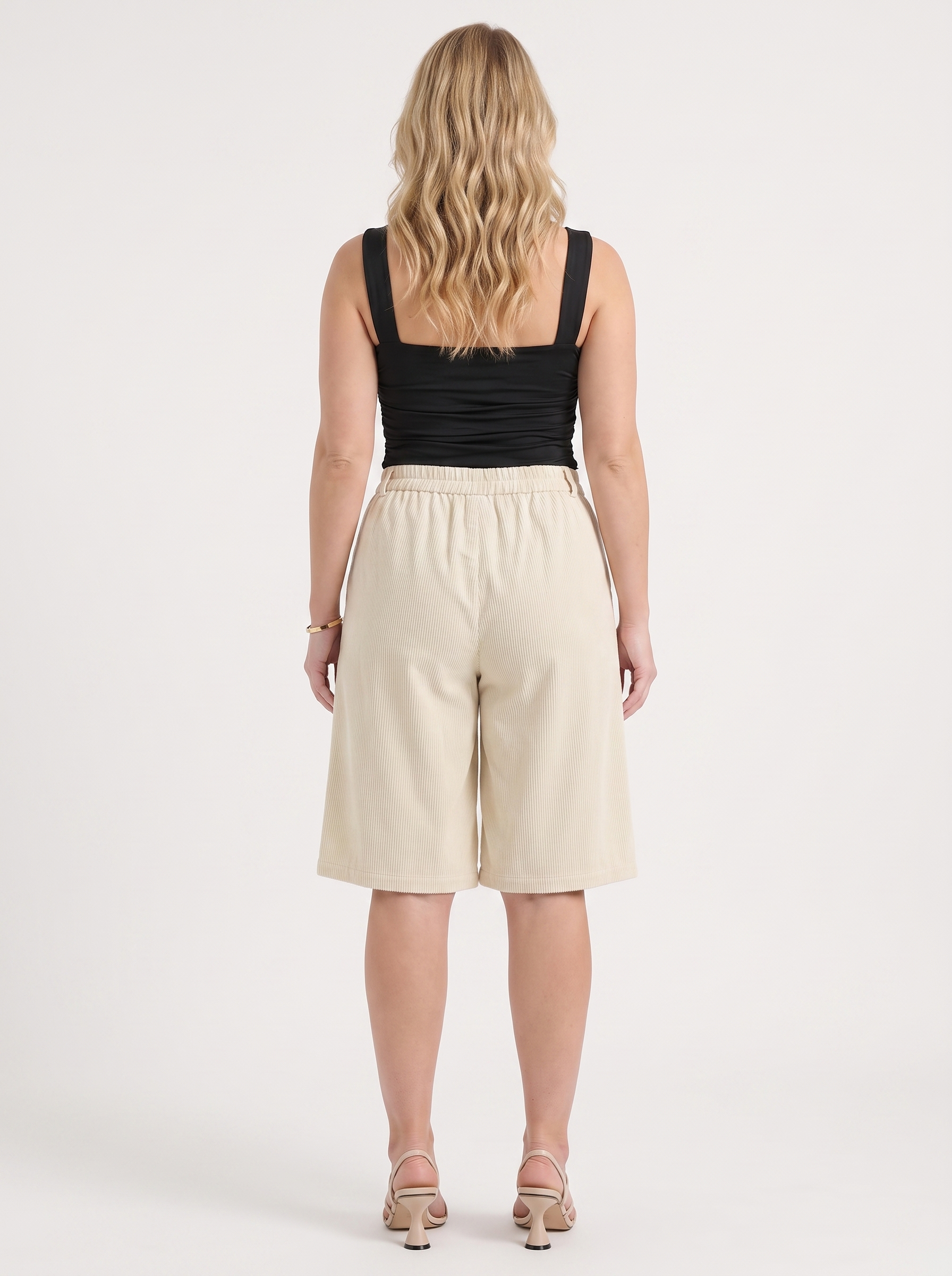 Lauren Cord-Shorts mit weitem Bein
