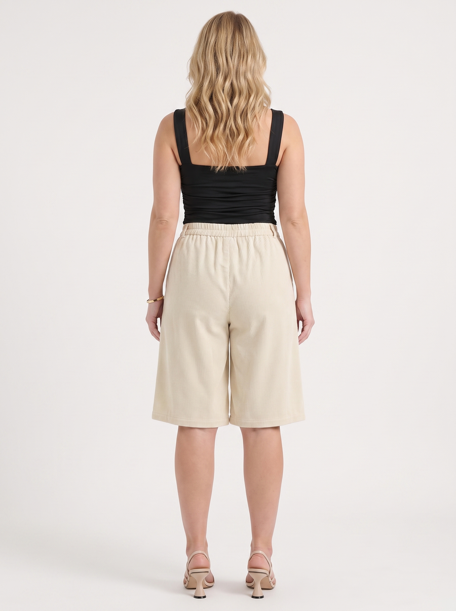 Lauren Cord-Shorts mit weitem Bein