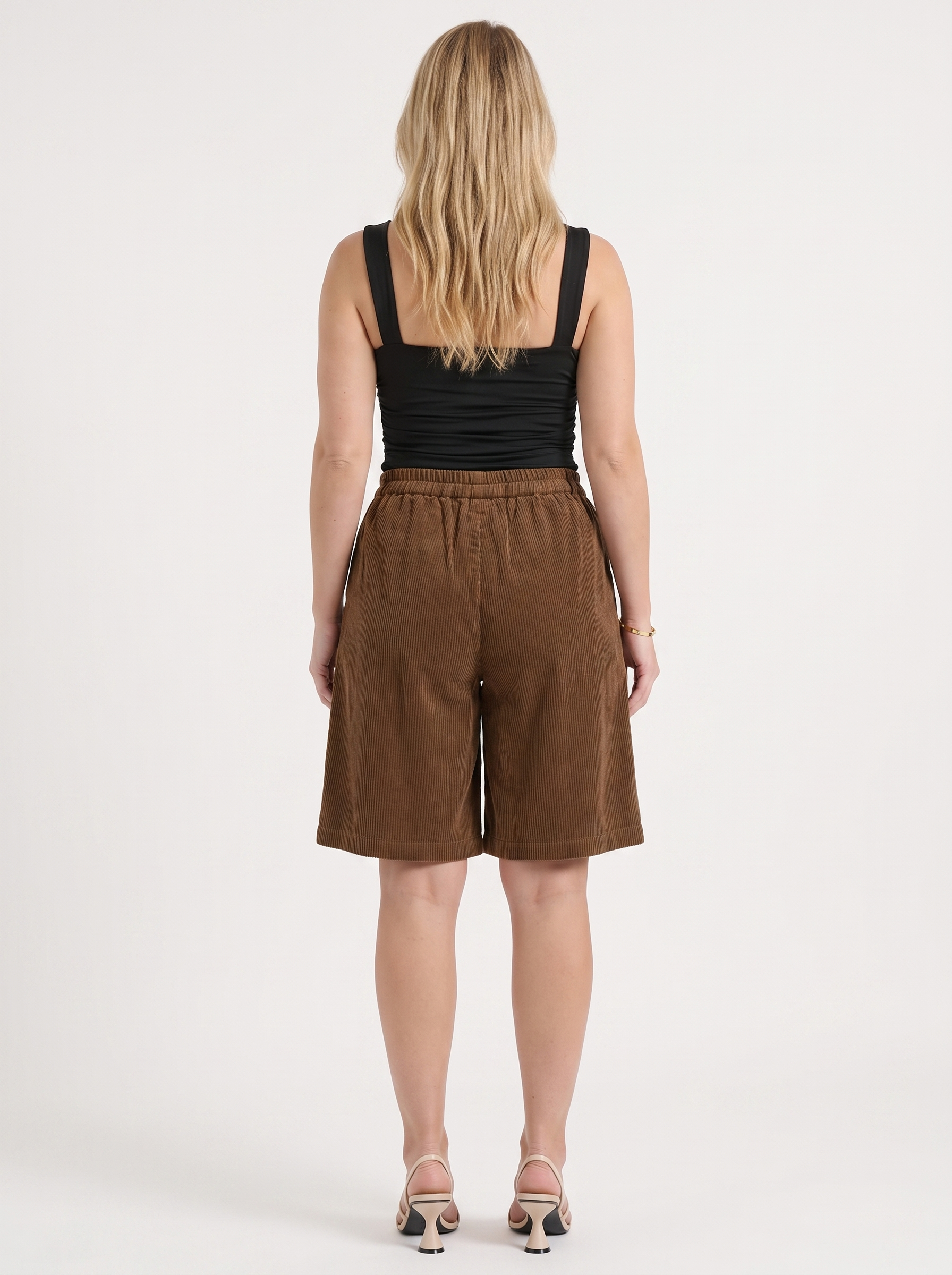 Lauren Cord-Shorts mit weitem Bein