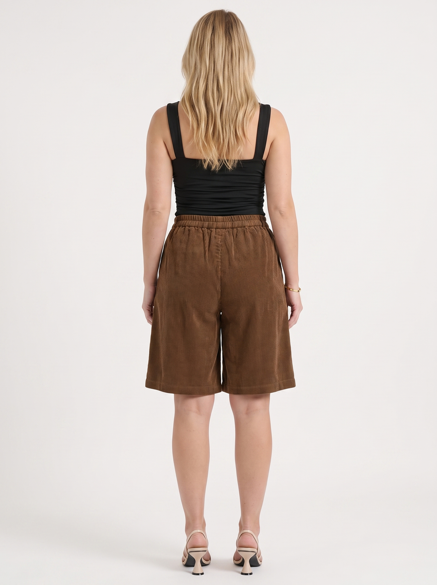 Lauren Cord-Shorts mit weitem Bein