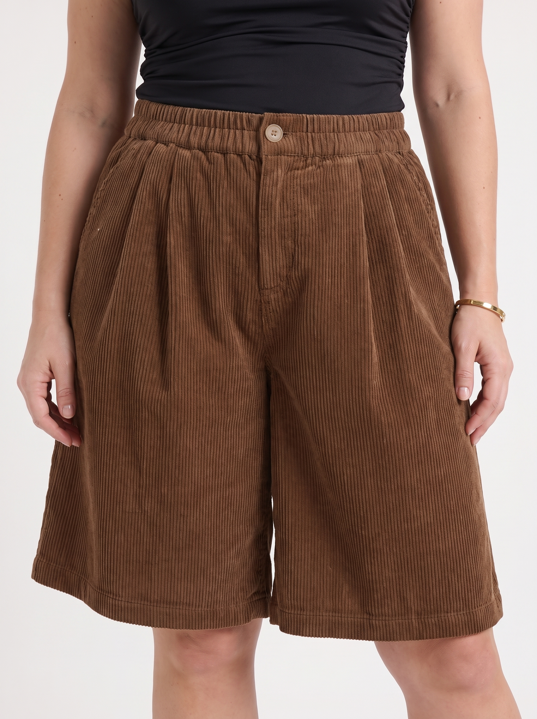 Lauren Cord-Shorts mit weitem Bein