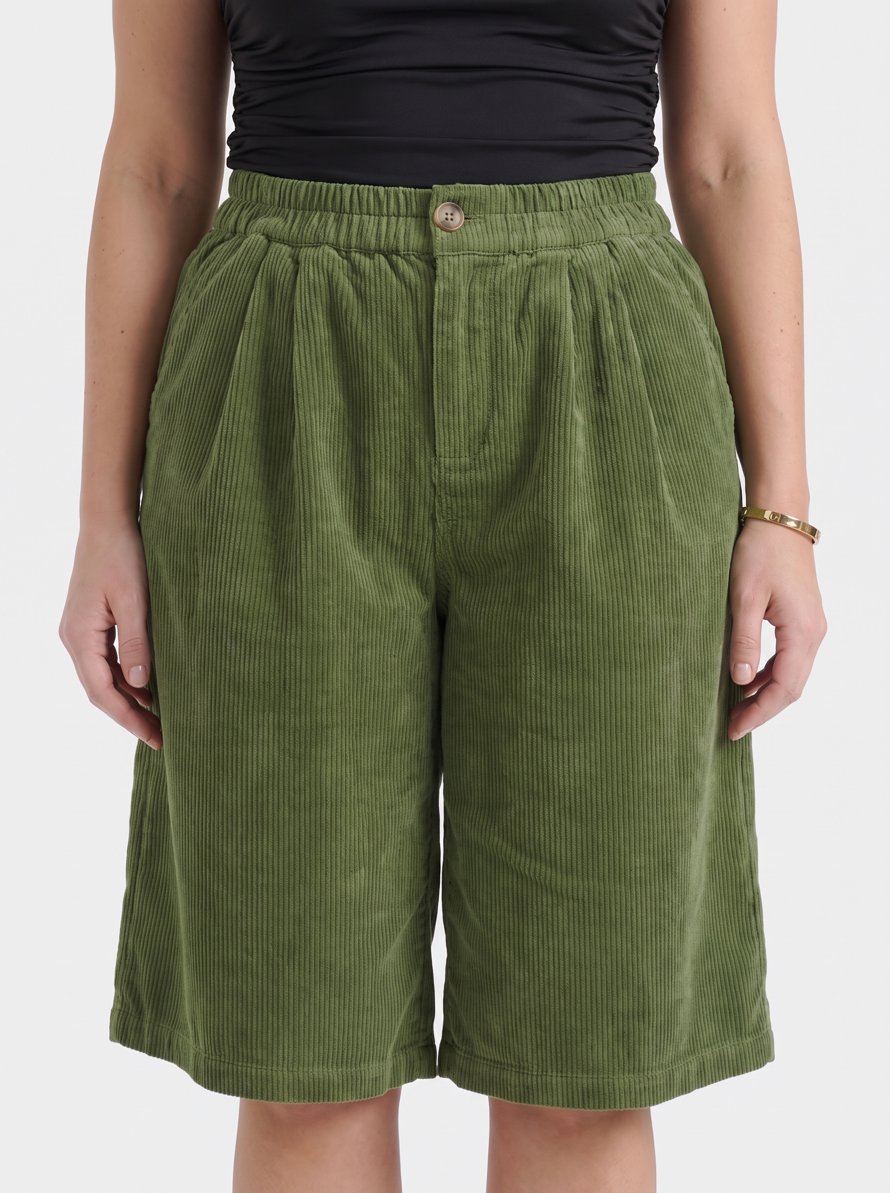 Lauren Cord-Shorts mit weitem Bein
